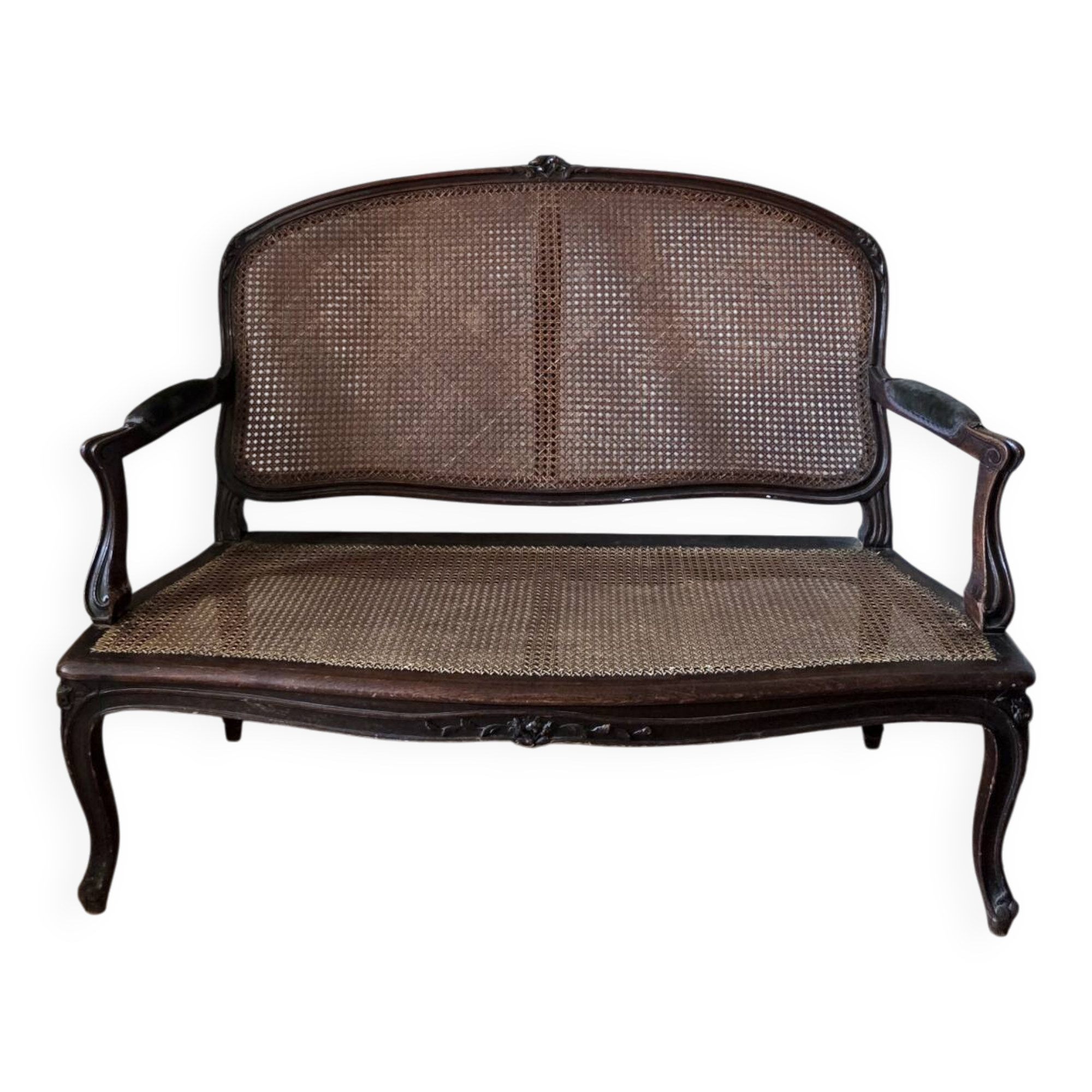 Caned bench in Louis XV style
