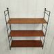 Wall shelf string wood and black metal