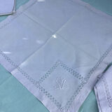 6 Antique Linen Napkins monogram