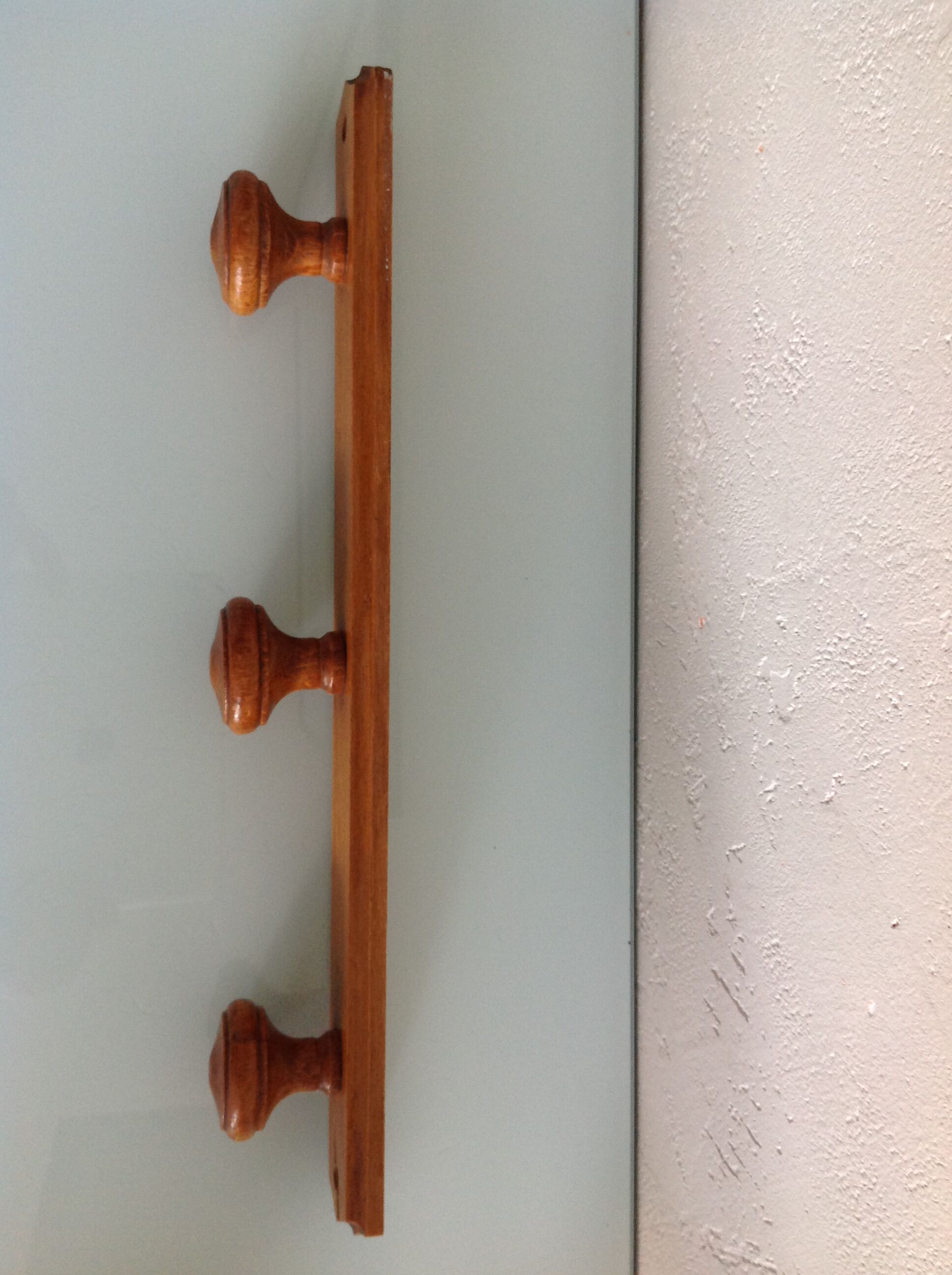 Three-headed wooden patere / vintage 60s-70s