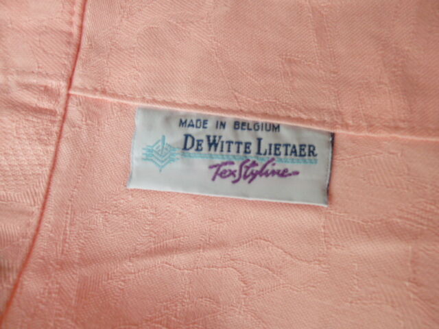 Tangerine-colored damask cotton tablecloth 1.65 x 1.65 m