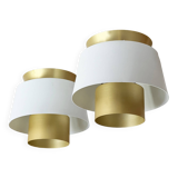 Pair of ceiling lamps "Tivoli" by Jørn Utzon for Nordisk Solar Compagni. Denmark 1970s