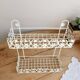 Vintage ivory patinated metal wall shelf
