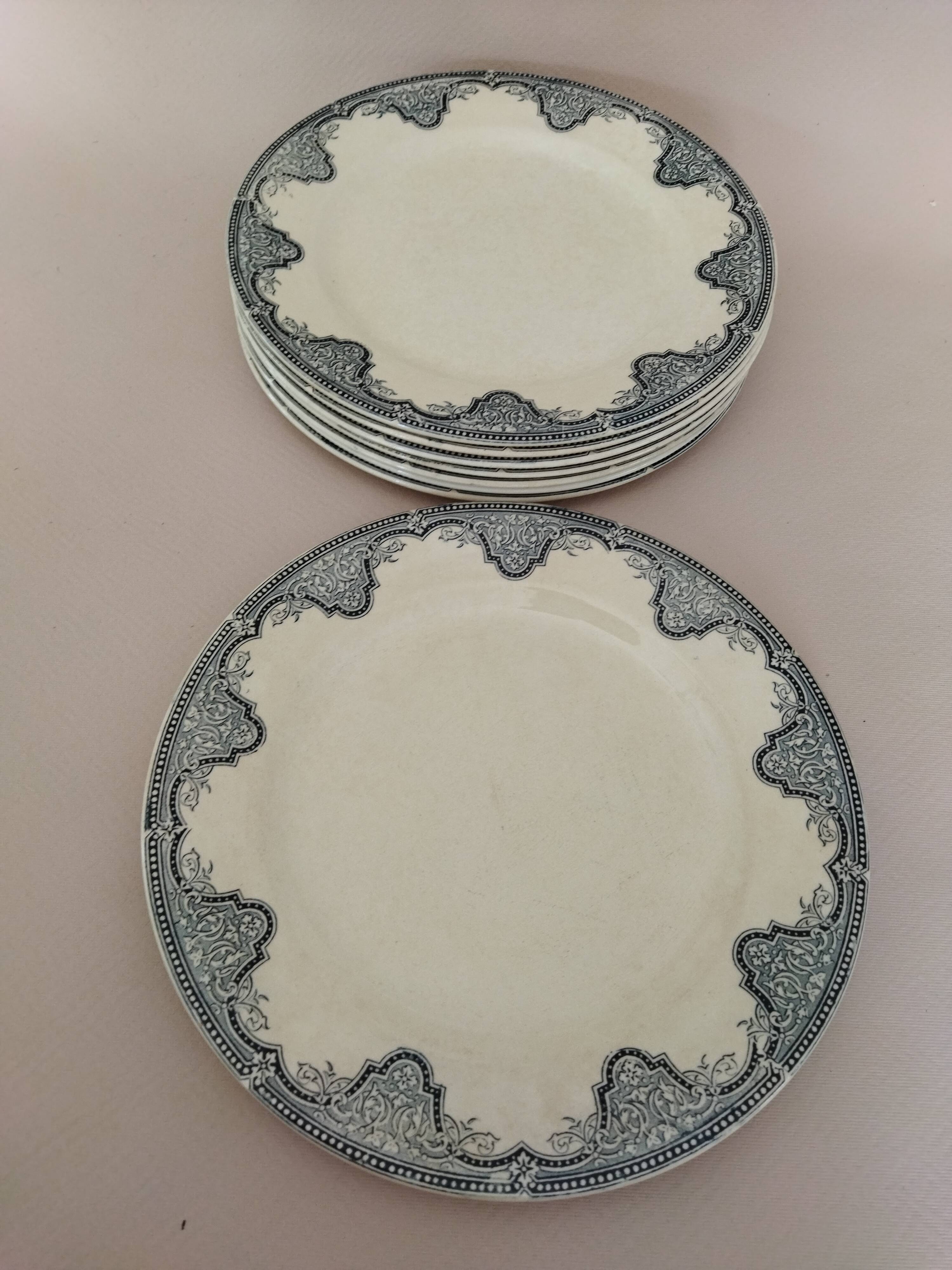 8 flat plates iron earth Salins, model Céline