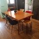 Table with extensions compass legs