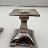 Art Deco Nickel-Plated Bronze Candlesticks, France, 1930, Set of 2