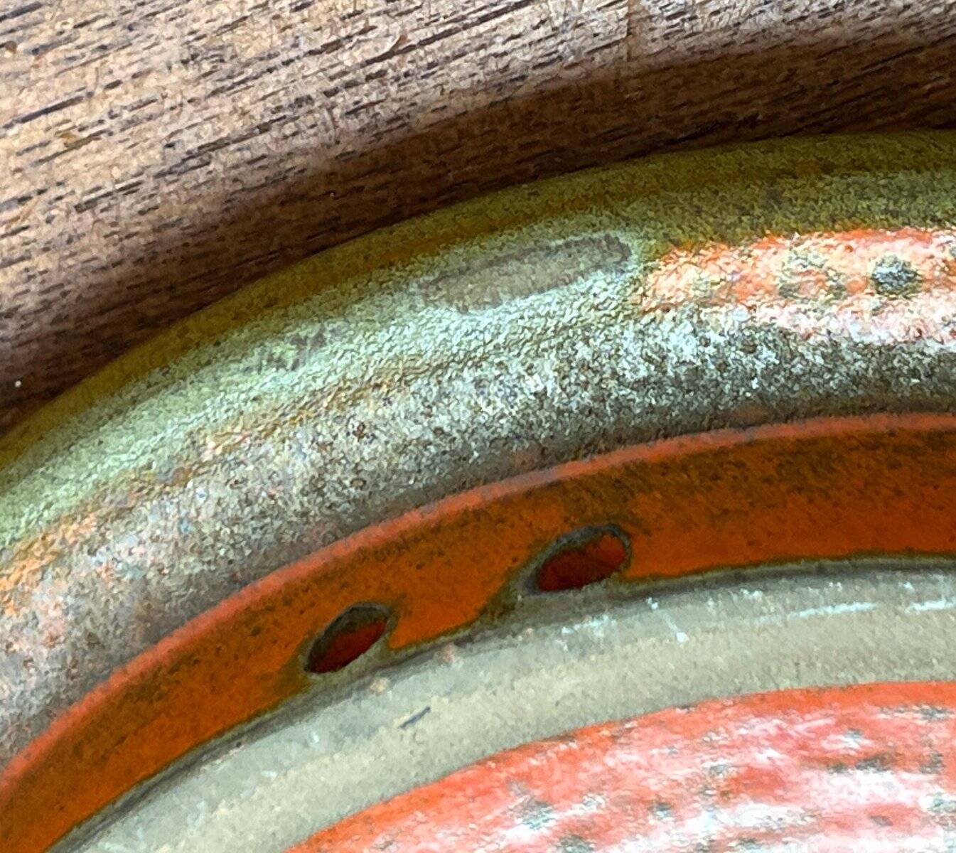 Mid-century modern Danish studio pottery, orange wall coat rack by Signe Boesen Northroup, 1960s.