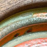 Mid-century modern Danish studio pottery, orange wall coat rack by Signe Boesen Northroup, 1960s.