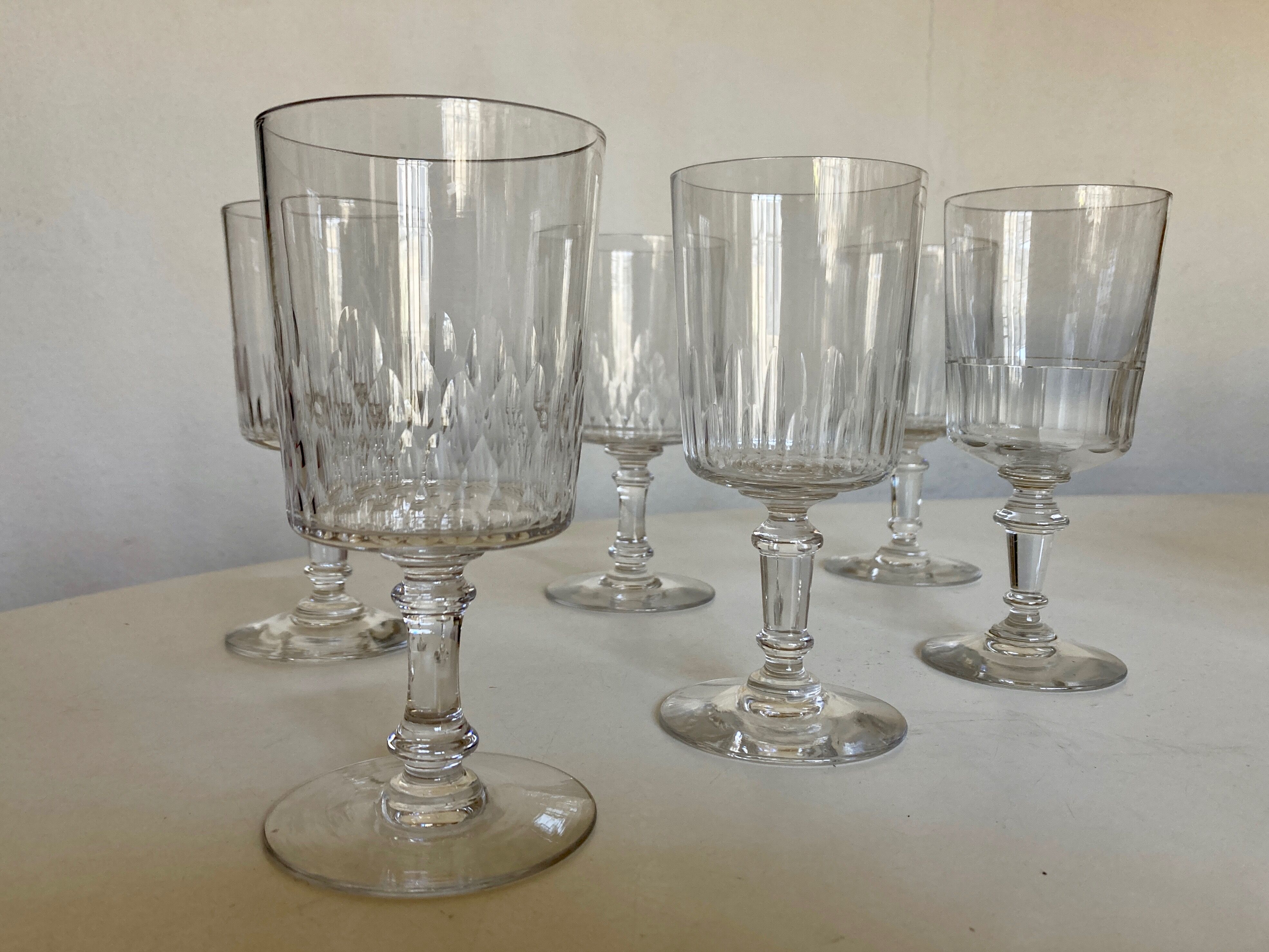 Set of 6 glasses water in crystal Baccarat 19th