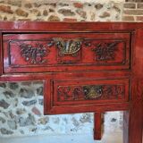 Ancient Chinese red laqué desk