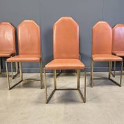 Vintage brass dining chairs by Belgochrom, 1970s