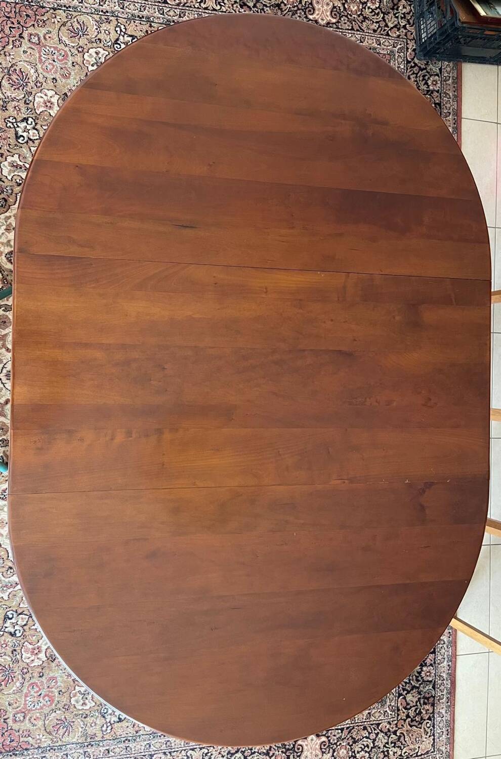 Table en bois ovale 6/8 personnes et 4 chaises art déco