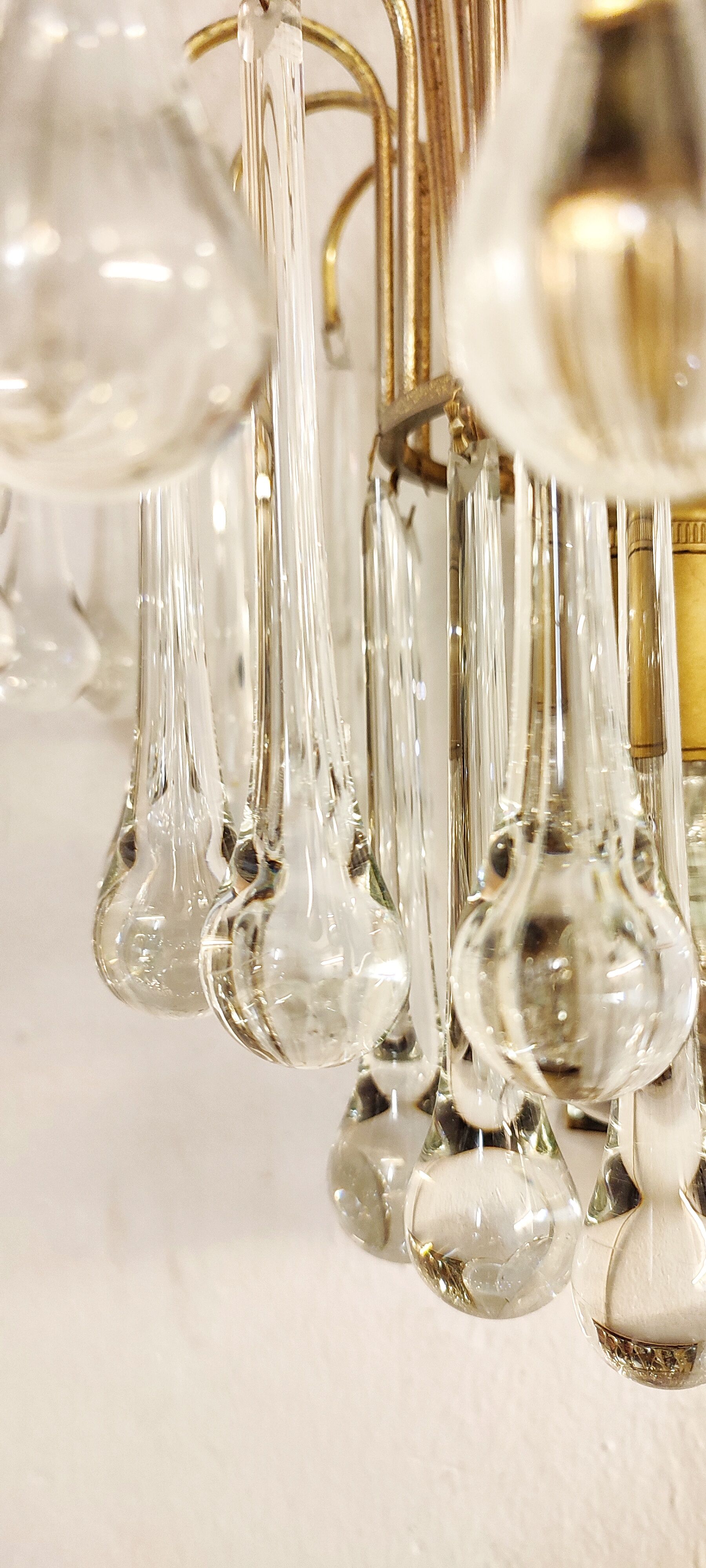 Wall lamp "Venini" of crystals. Italy 1970s