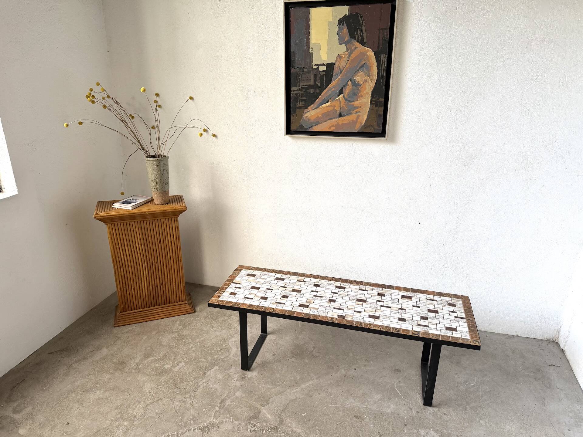 Modernist coffee table in glazed ceramic, circa 1960