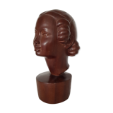 Buste en bois jeune fille aux macarons 30'