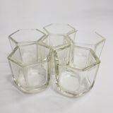 Lot de six pots en verre moulé Pyrex "Yalacta"