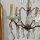 Small chandelier cage with pendants and brass frame louis XV style