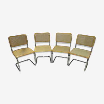 Suite de 4 chaises cesca b32  Marcel Breuer vintage