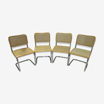Suite of 4 Marcel Breuer vintage b32 Cesca chairs