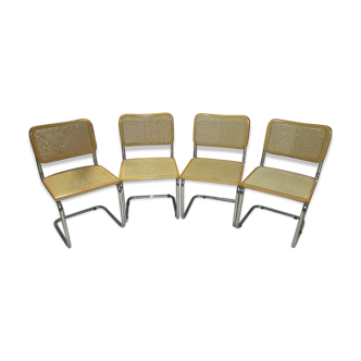 Suite of 4 Marcel Breuer vintage b32 Cesca chairs