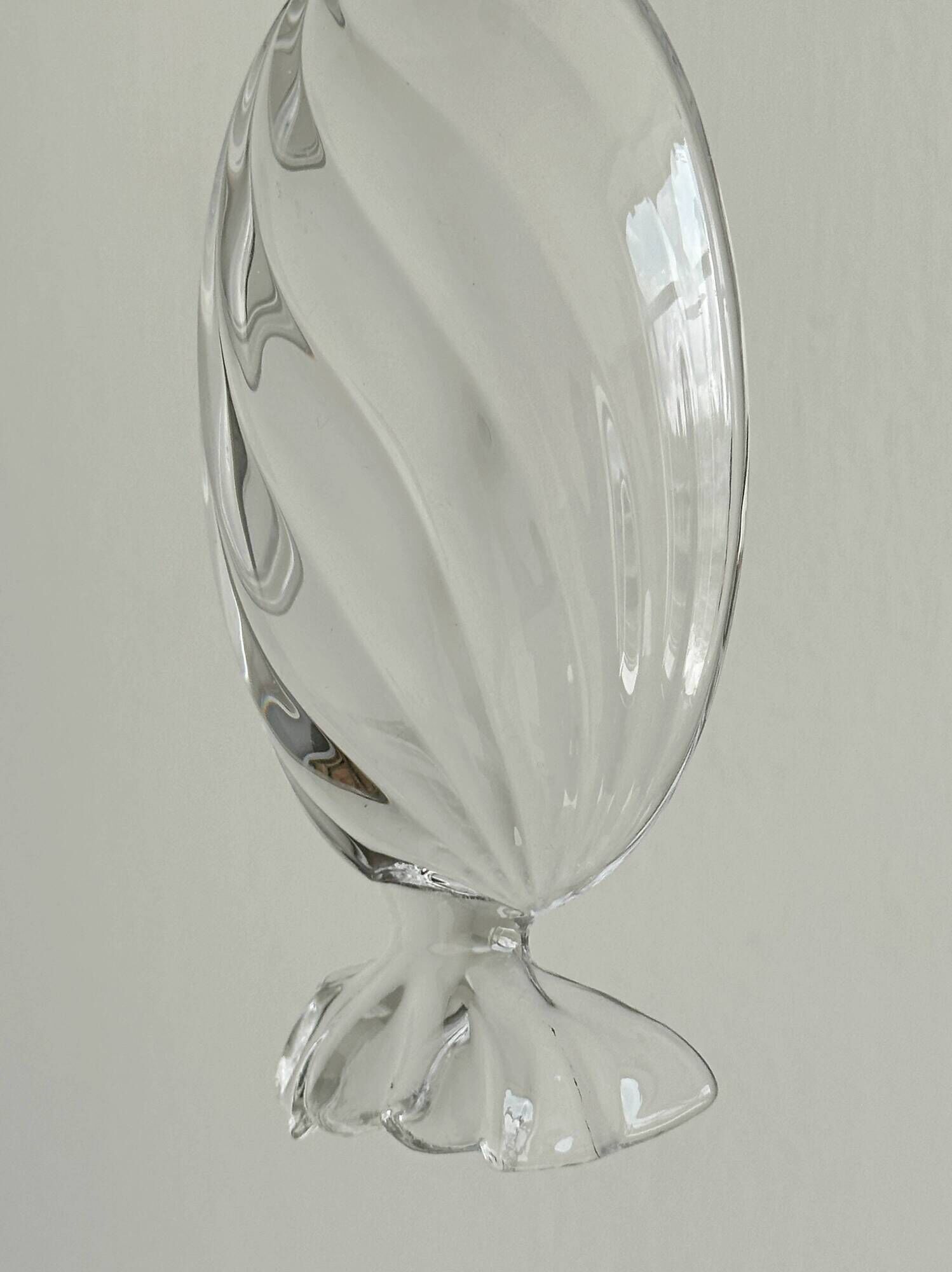 Vintage thick glass candy-shaped catchall.