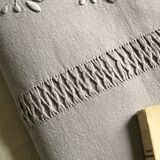Old linen and cotton sheet dyed in dove grey
