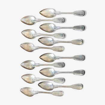 Lot 12 tablespoons in silver metal Cailar & Bayard goldsmith