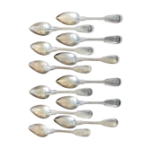 Lot 12 tablespoons in silver metal Cailar & Bayard goldsmith