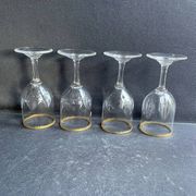 4 Verres à porto Daum putoisés or