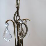 French vintage 3 arm crystal chandelier
