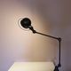 1950s Table clamp lamp in black metal, recent edition model SI332/ Jieldé,