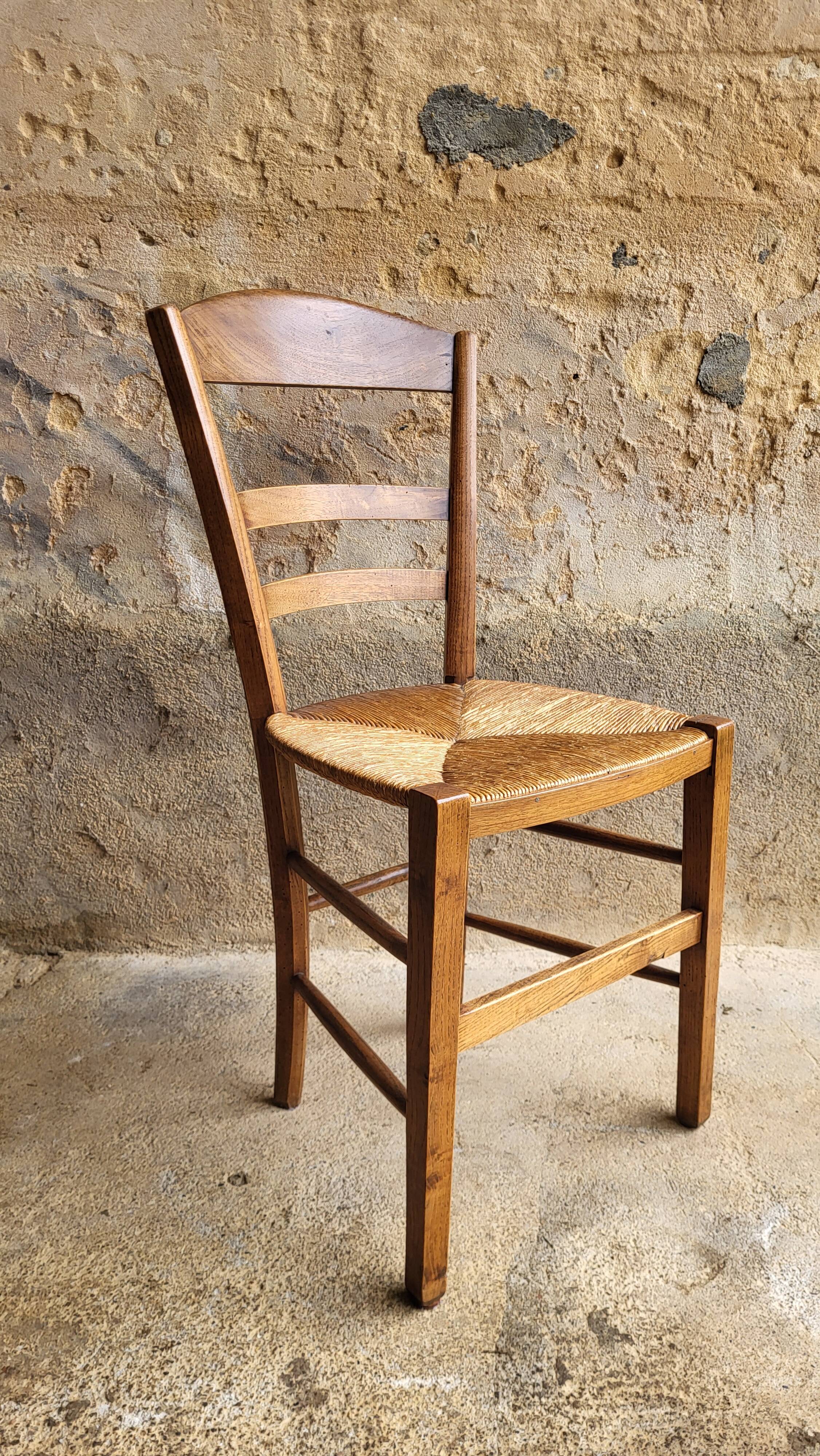 Chaise paillée & bois