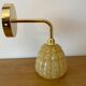Vintage tulip wall lamp in yellow Clichy glass