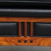 Black Cowhide Leather and Wooden Art Deco Armchair