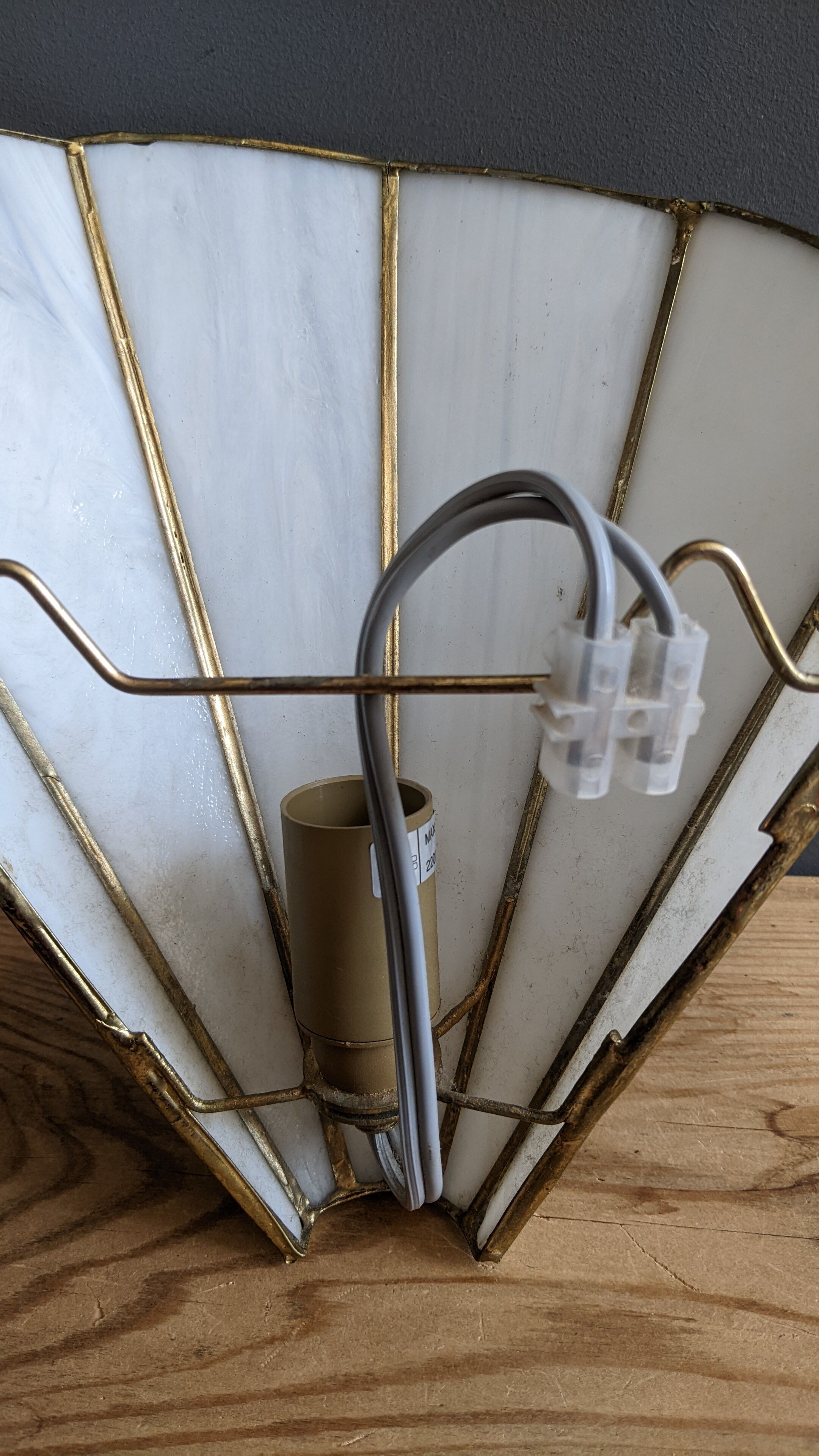 Wall lamp fan mother-of-pearl and brass