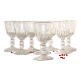 8 carved crystal wine glasses