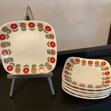 Series of 6 vintage porcelain plates France