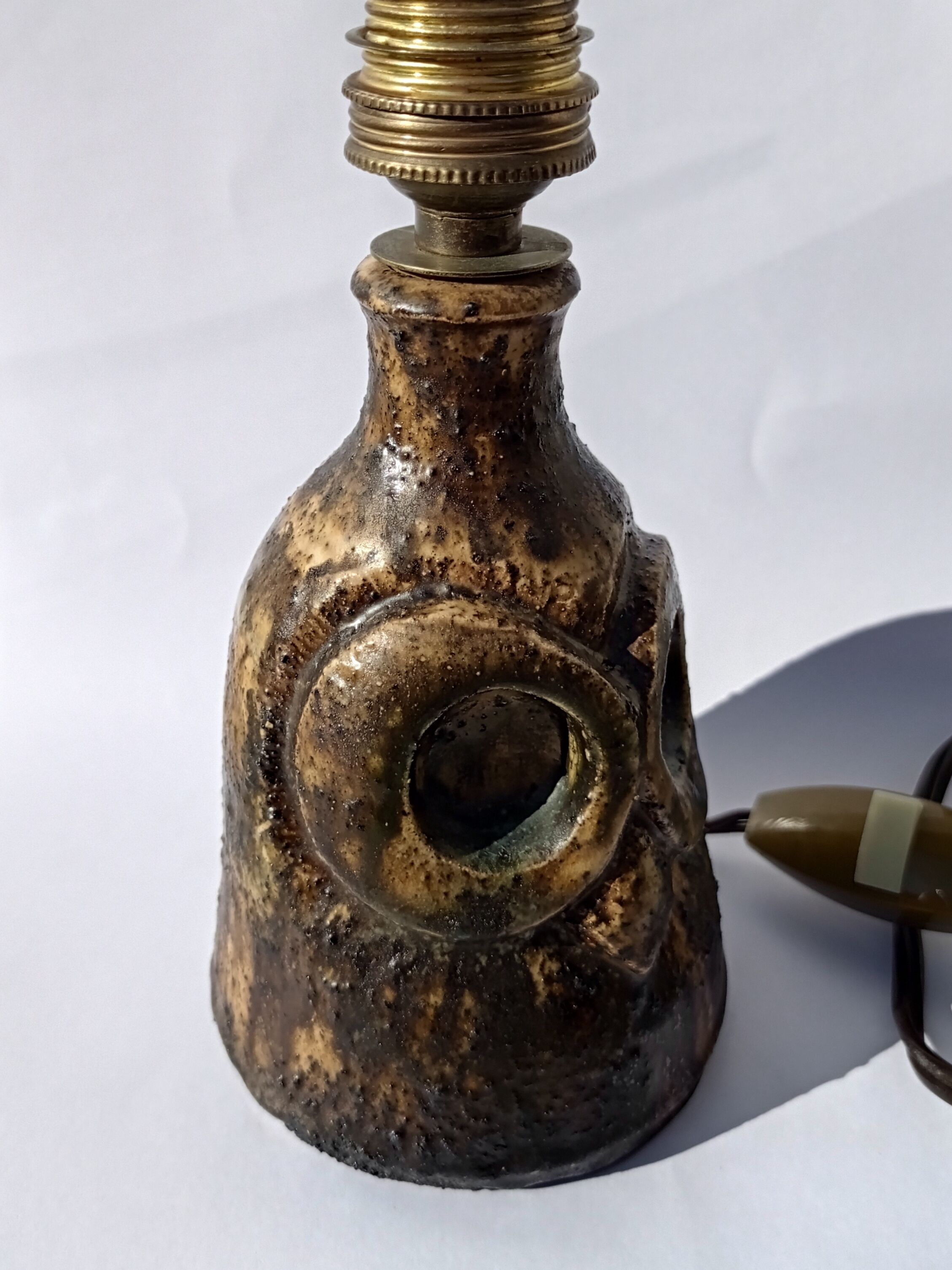 Vintage lamp foot owl ceramic circa 1970 Anasse