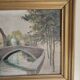 Oil on Canvas Landscape The Old Canals of Bruges - Signed Glossier