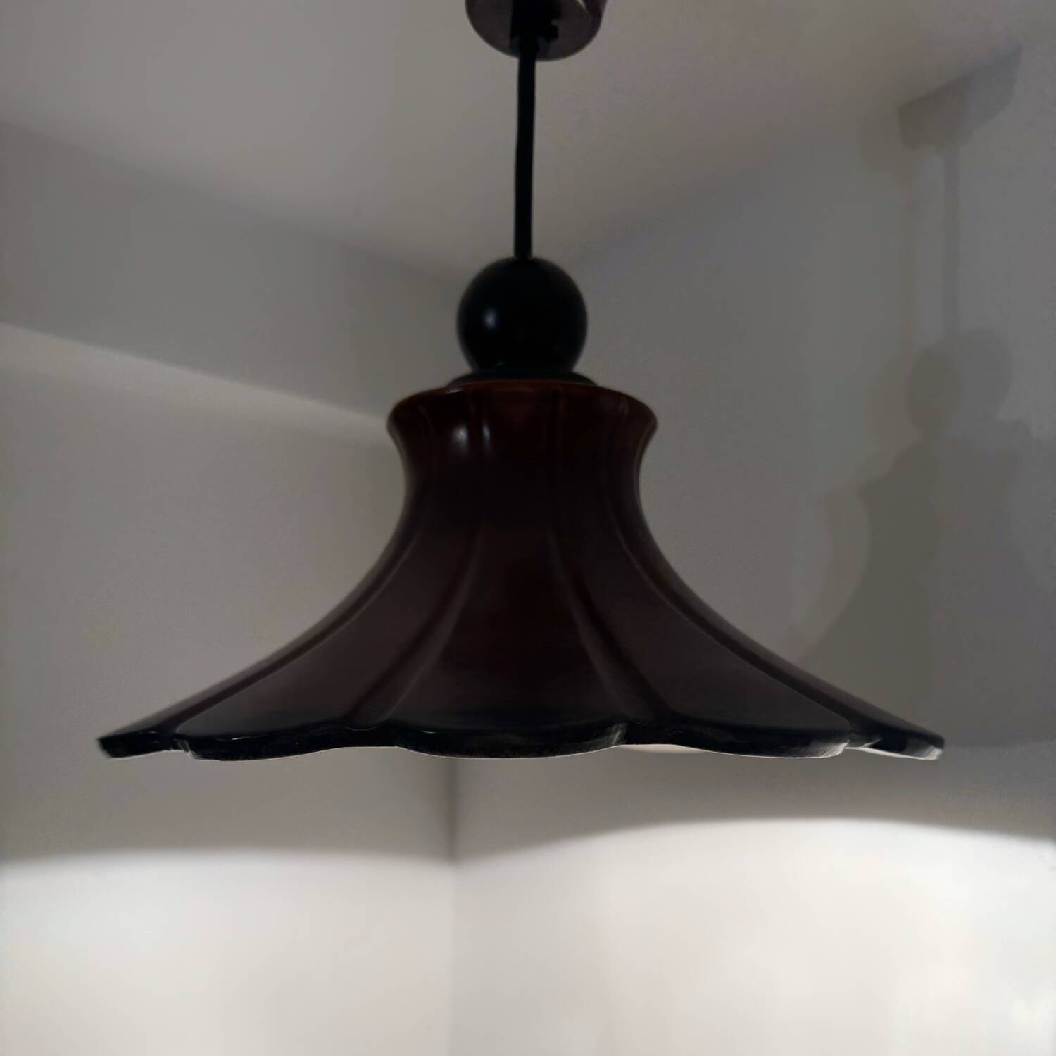 70s ceramic flower pendant light