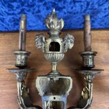 Superb and important pair of LXVI style sconces in gilded bronze