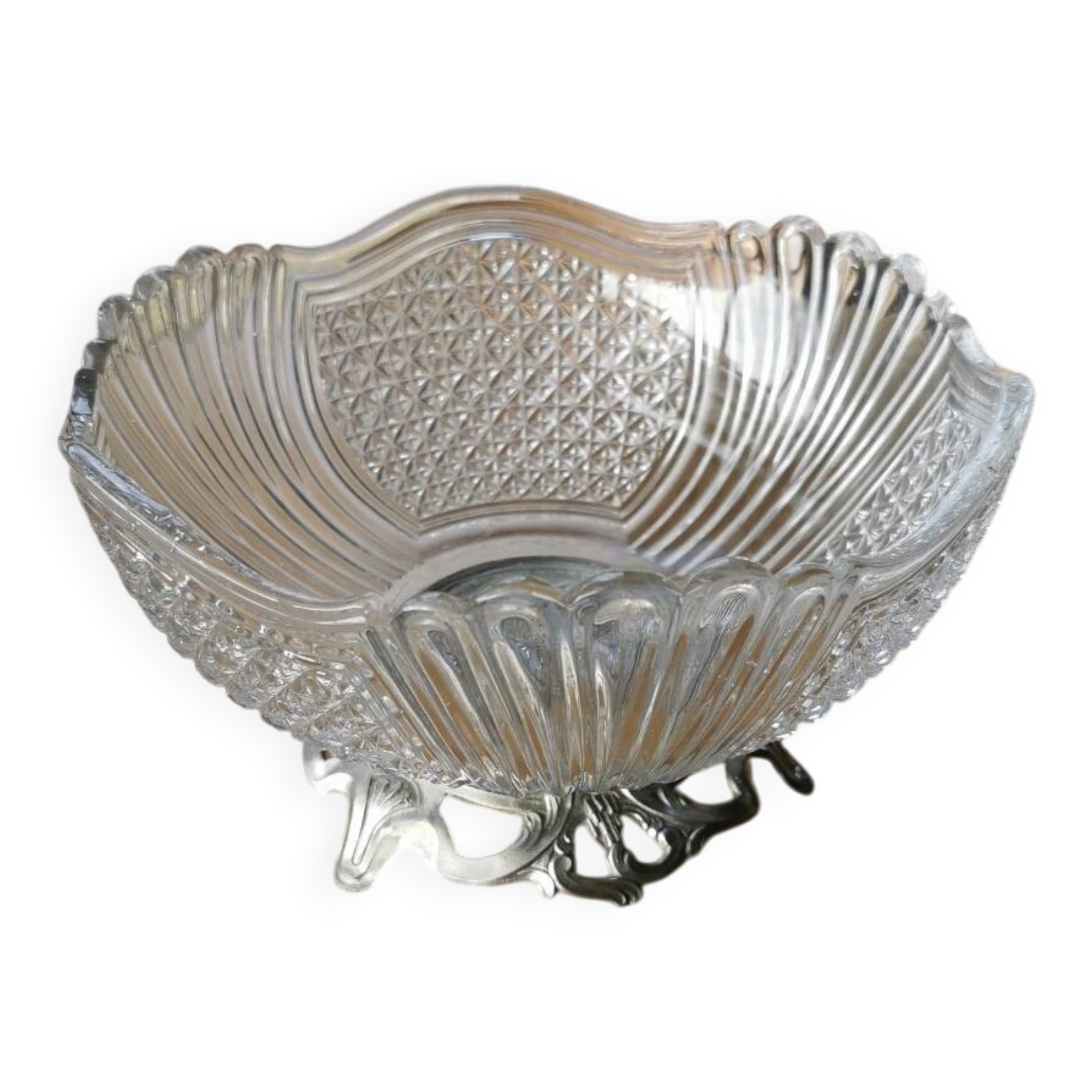 Val Saint Lambert crystal salad bowl