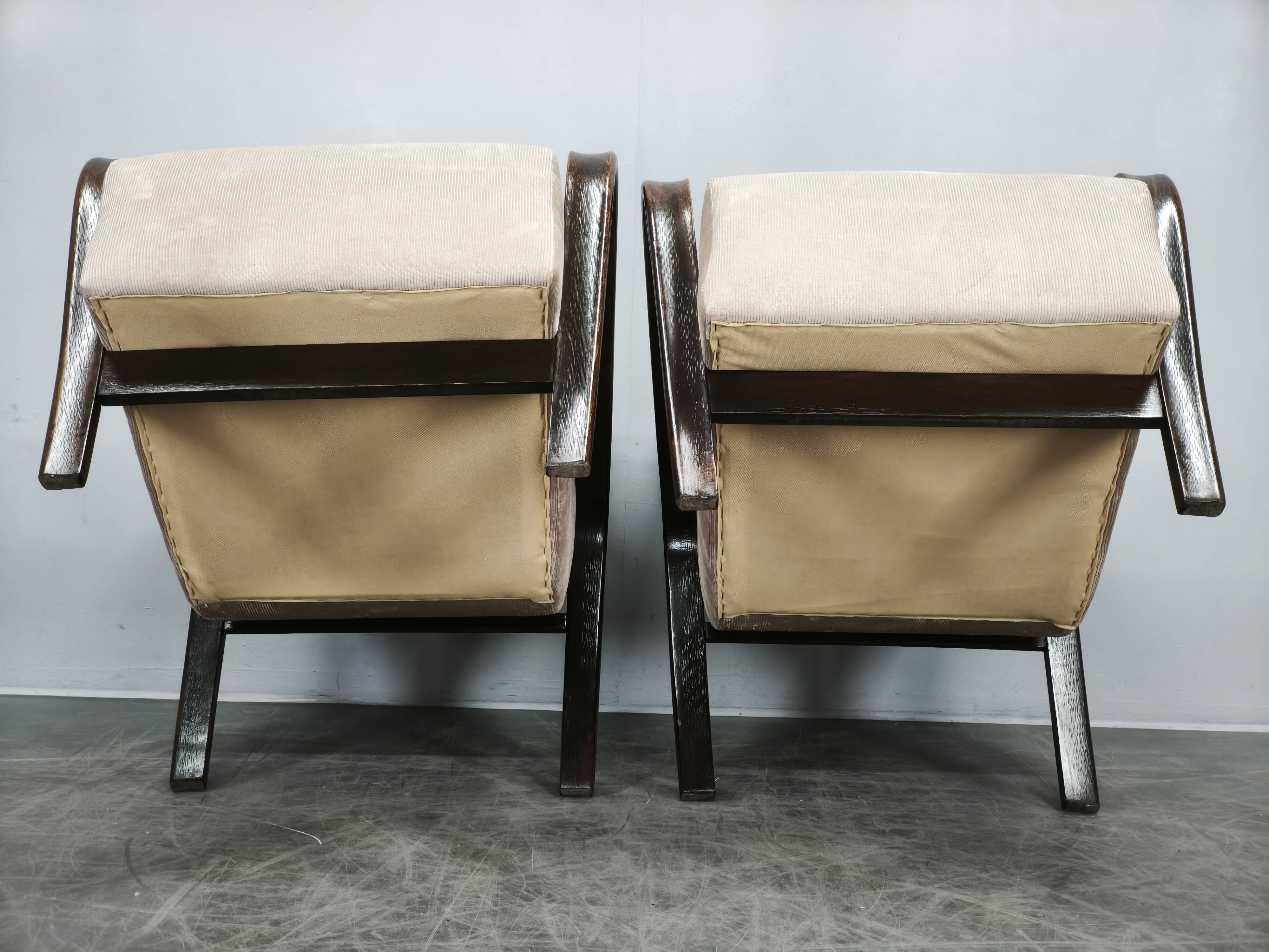 Pair of Kropáček & Kozelka Lounge Chairs for Interiér Praha, 1940s