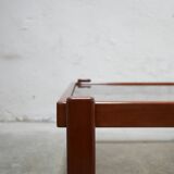 Vintage teak and glass coffee table