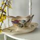 Longwy "Mésange" - Sauce boat on a polychrome ironstone base