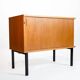 Small vintage Scandinavian storage unit with tambour door.
