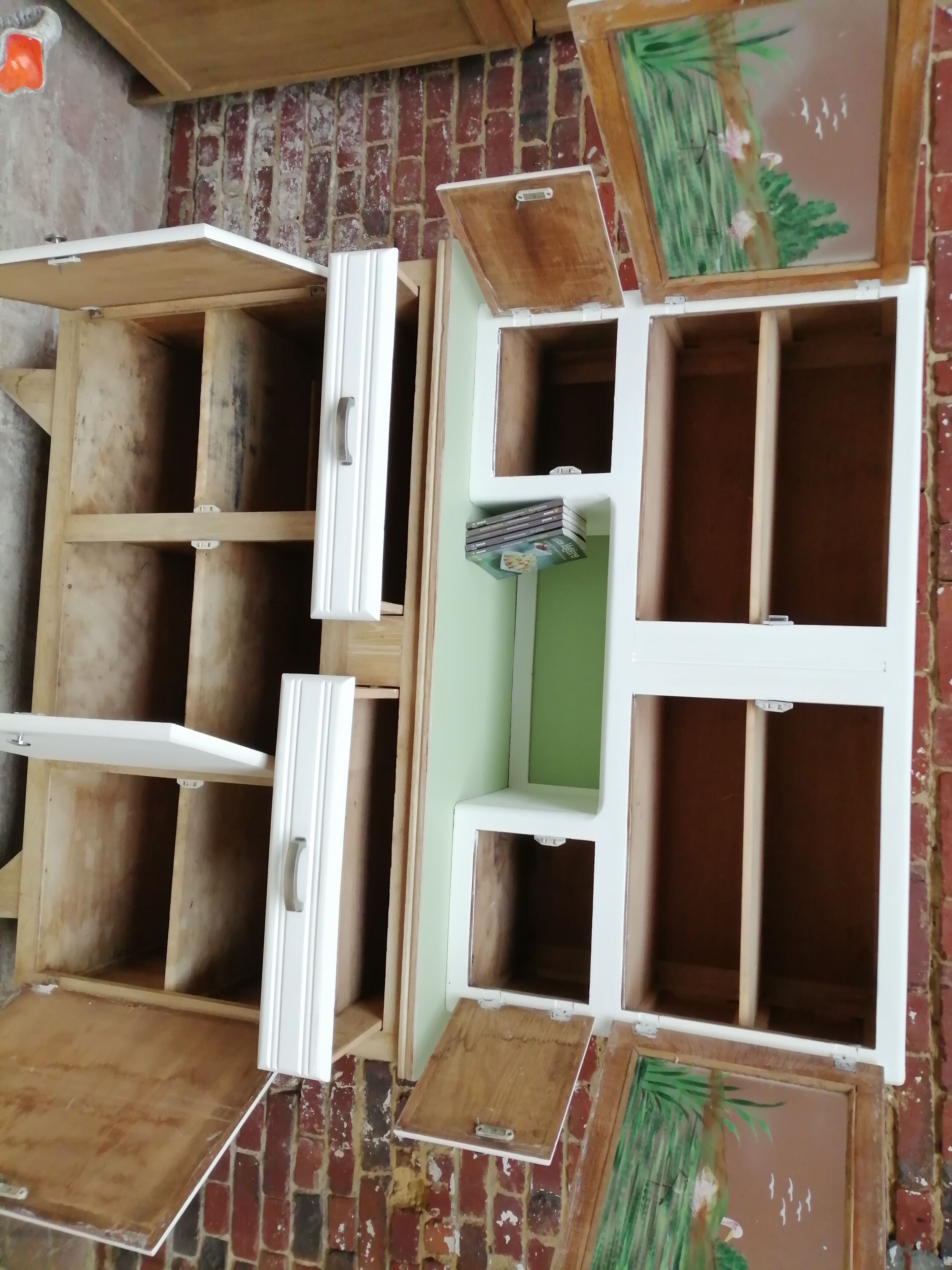 Buffet mado 50s white and brushed oak