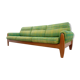 Green three seat sofa Teak frame