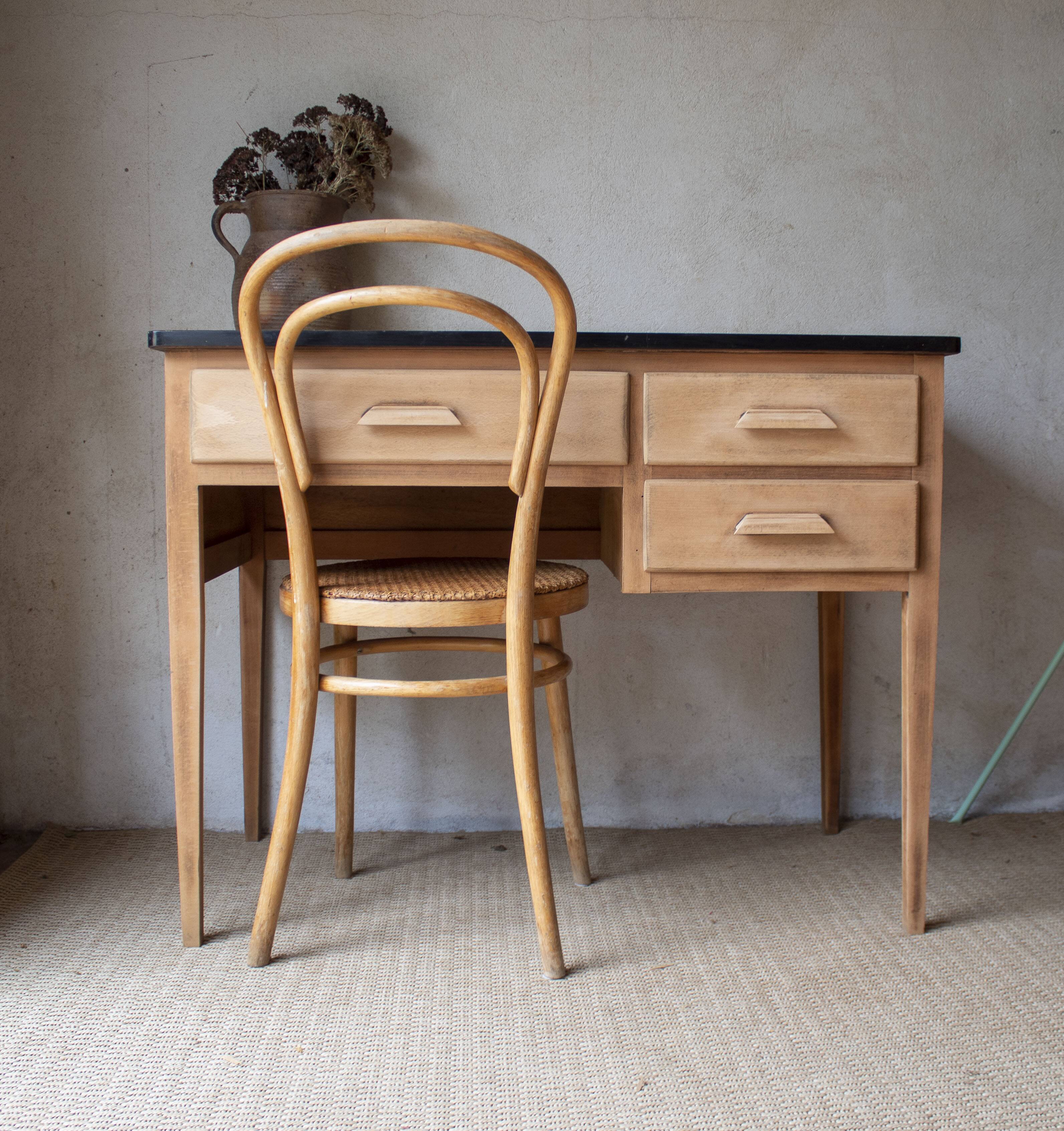 light wood Scandinavian antique desk