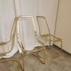 Set of 6 Vintage Gold Chrome Dining Chairs: Italian Mid-Century Design